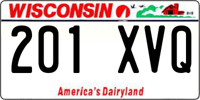 WI license plate 201XVQ