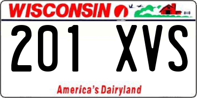 WI license plate 201XVS