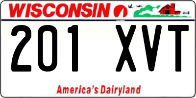 WI license plate 201XVT