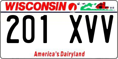 WI license plate 201XVV