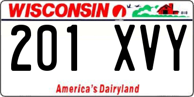 WI license plate 201XVY