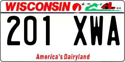 WI license plate 201XWA