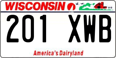 WI license plate 201XWB