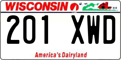 WI license plate 201XWD