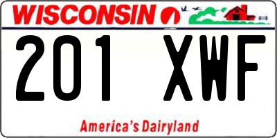 WI license plate 201XWF