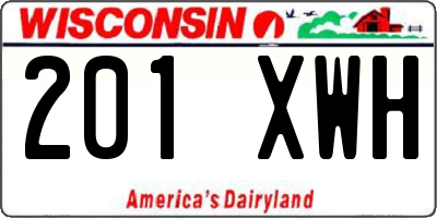 WI license plate 201XWH