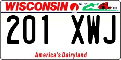 WI license plate 201XWJ