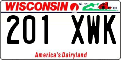 WI license plate 201XWK