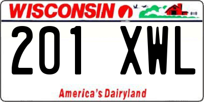 WI license plate 201XWL