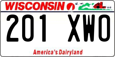 WI license plate 201XWO