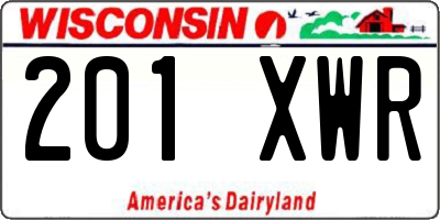WI license plate 201XWR