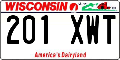 WI license plate 201XWT
