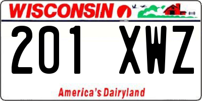 WI license plate 201XWZ