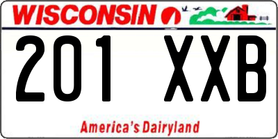 WI license plate 201XXB