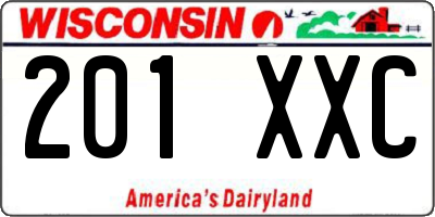 WI license plate 201XXC