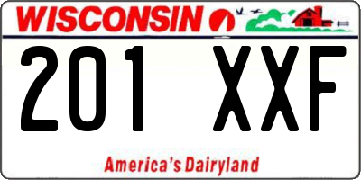 WI license plate 201XXF