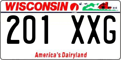 WI license plate 201XXG