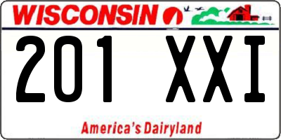 WI license plate 201XXI