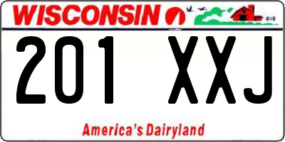 WI license plate 201XXJ