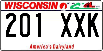 WI license plate 201XXK