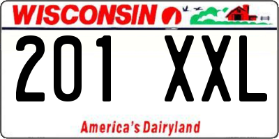 WI license plate 201XXL