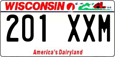 WI license plate 201XXM