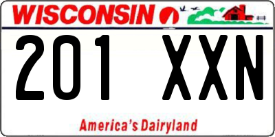 WI license plate 201XXN