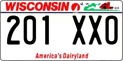 WI license plate 201XXO