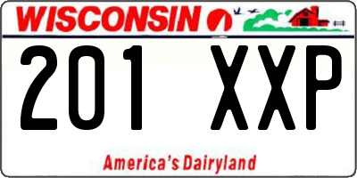 WI license plate 201XXP