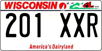 WI license plate 201XXR