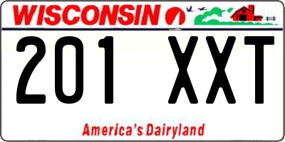 WI license plate 201XXT