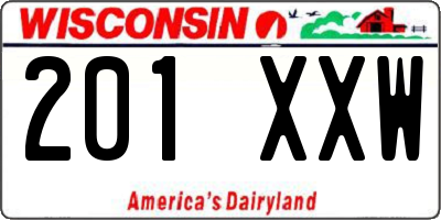 WI license plate 201XXW