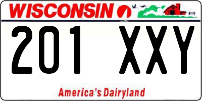 WI license plate 201XXY