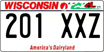 WI license plate 201XXZ