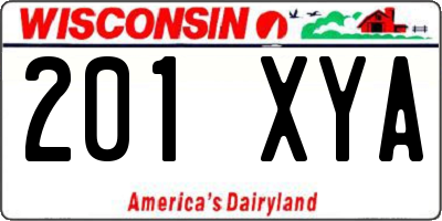 WI license plate 201XYA