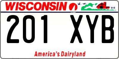 WI license plate 201XYB