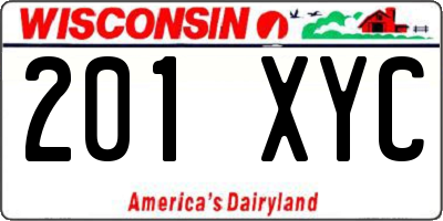WI license plate 201XYC