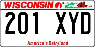 WI license plate 201XYD