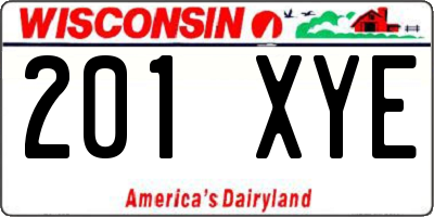 WI license plate 201XYE