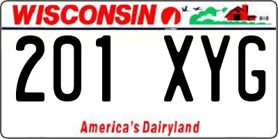 WI license plate 201XYG