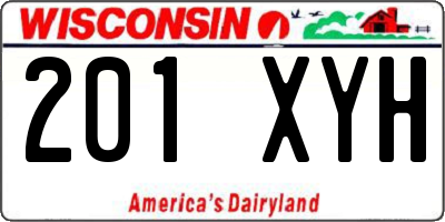 WI license plate 201XYH