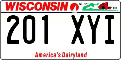 WI license plate 201XYI