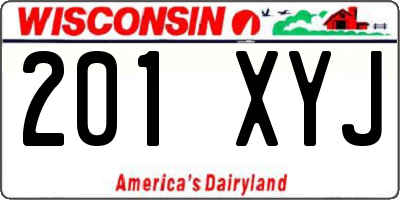 WI license plate 201XYJ
