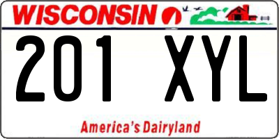 WI license plate 201XYL
