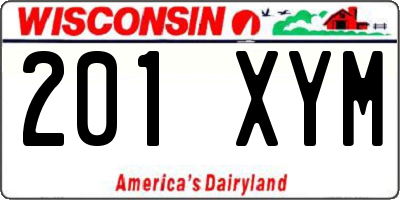 WI license plate 201XYM