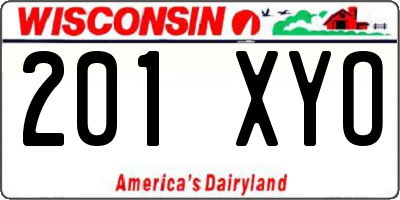 WI license plate 201XYO