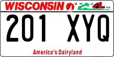 WI license plate 201XYQ