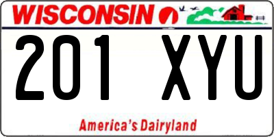 WI license plate 201XYU