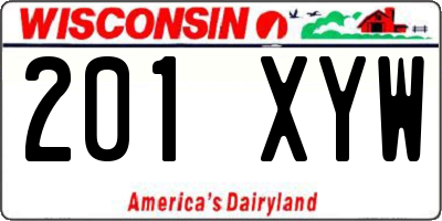 WI license plate 201XYW