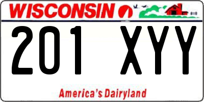 WI license plate 201XYY